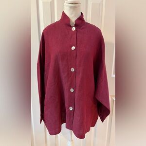 Bryn Walker Raspberry Oversized Heavy Linen Danuta Jacket Size M